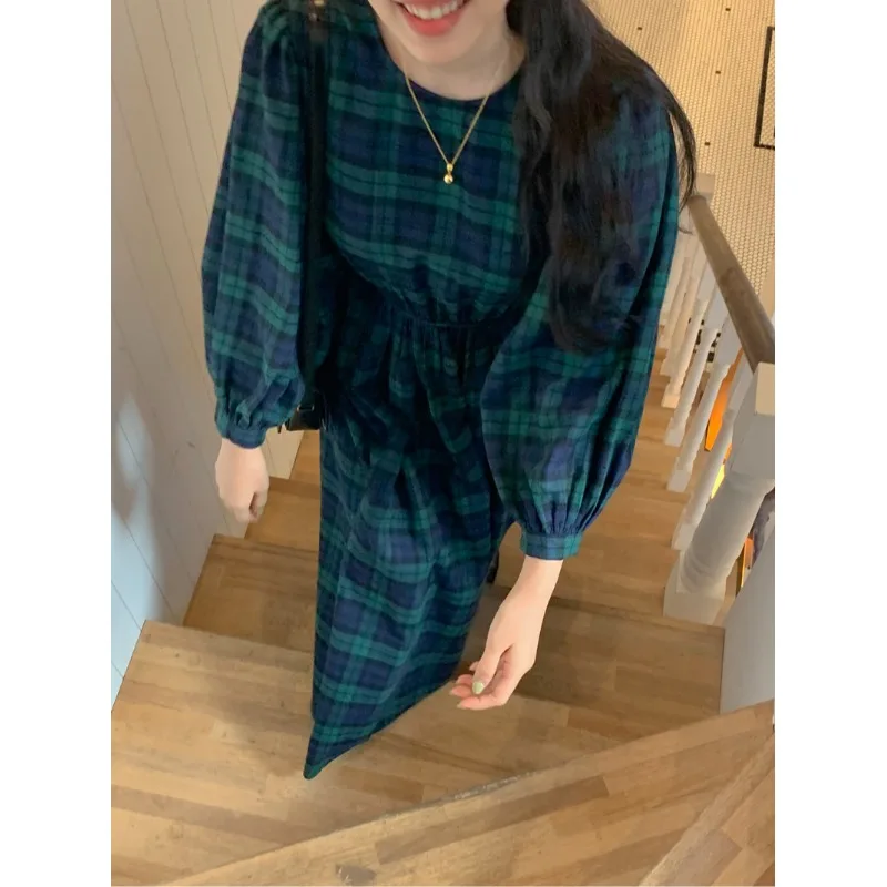 

Early Autumn Floing een Plaid Dr Korean Sle Regular Fit Inner Wear Soft Material Suitable for Various Ocns