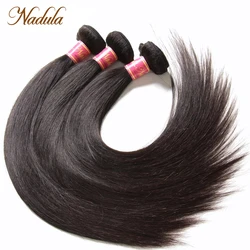 Nadula Capelli 3 pezzi/lotto Malese Estensioni Dei Capelli Dritti 8-30inch Capelli intrecciati Colore Naturale Dei Capelli di Remy Bundle Deal