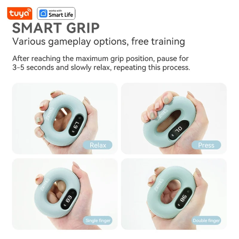 Tuya Smart Grip Strength Trainer Kit (Game Edition),Forearm Grip Strength Training, Used for Hand Exercise and Wrist Pain Relief