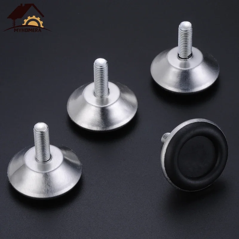 4 Pieces Steel Furniture Legs Anti-slip Base Table Cabinet Leg Pad Adjustable Leveling Feet Leveler M8 M10 Screw Various Size image 5