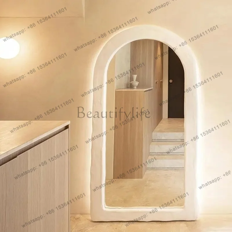 YJ Nordic arched full body floor mirror simple special-shaped floor designer style high-end fashion