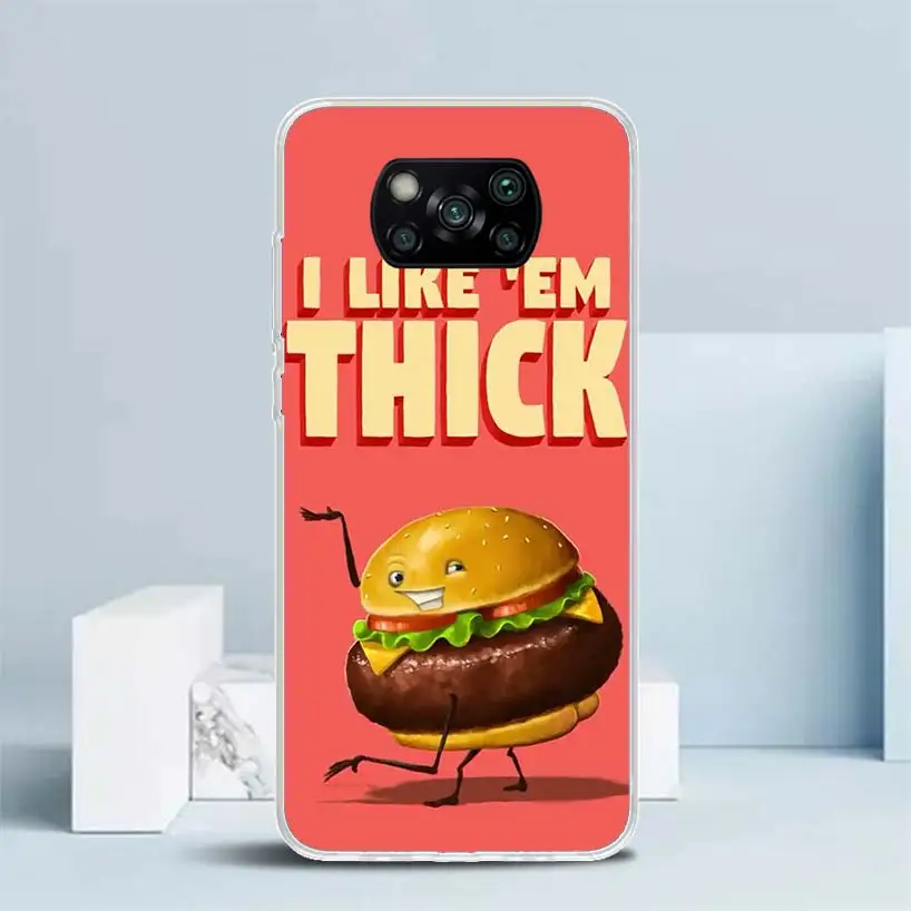 Cute Cartoon Food Poster Soft Cover for Xiaomi Poco X5 Pro X4 Gt X3 Nfc M5S Print Phone Case M4 M3 M2 F3 F2 F1 Mi Note 10 Lite C