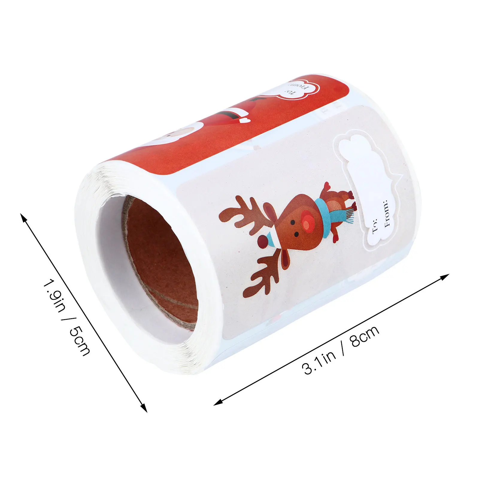 1 لفة الكرتون عطلة ختم ملصقات علامات الهدايا لعيد الميلاد الديكور ورقة ذاتية اللصق ختم الشارات Diy بها بنفسك الحرفية الطرف