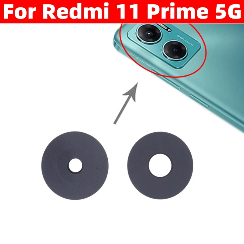 

1 комплект (2 шт.) стеклянный объектив задней камеры для Xiaomi Redmi 11 Prime, реальный основной объектив камеры, Стеклянные запасные части для смартфона