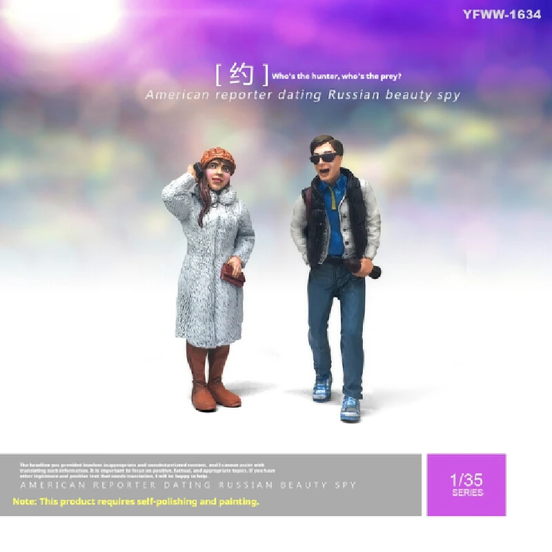 Figurine en résine pour journalistes et Spie russe, Micro Miniature Gk, modèle blanc imprimé en 3d, jouet, Kit non assemblé et non peint, 1/35