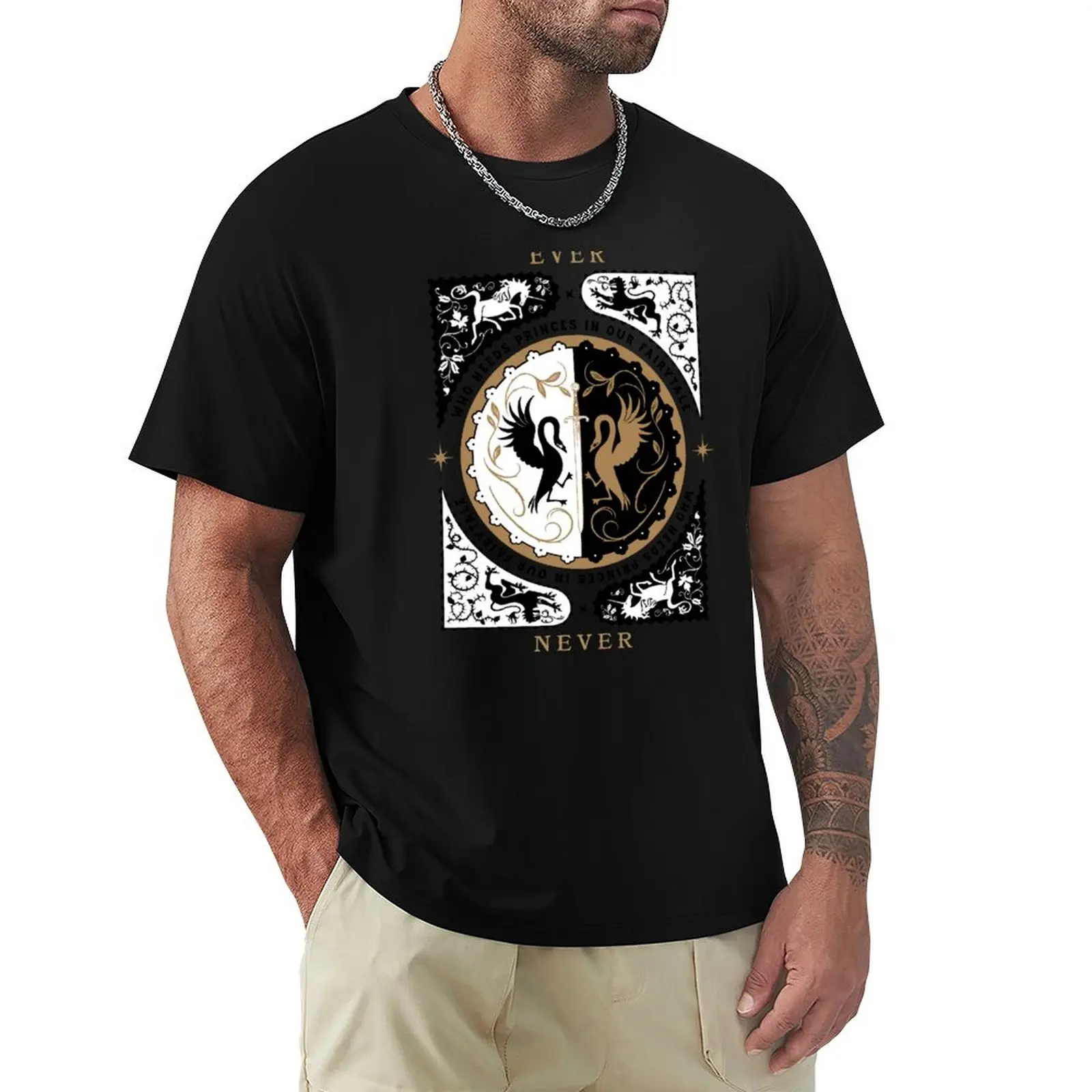The School for Good and Evil Who Needs Princes Ever & Nevers Logo T-Shirt Sweat Absorbing Sports Tee Shirt
