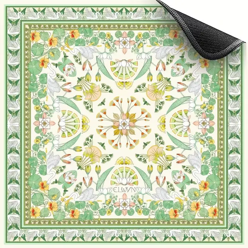 Coastal Sea View Cabin Landscape Mahjong Table Mat Anti-Slip Noise Reduction for Card Game Table Playing Room Home Decor