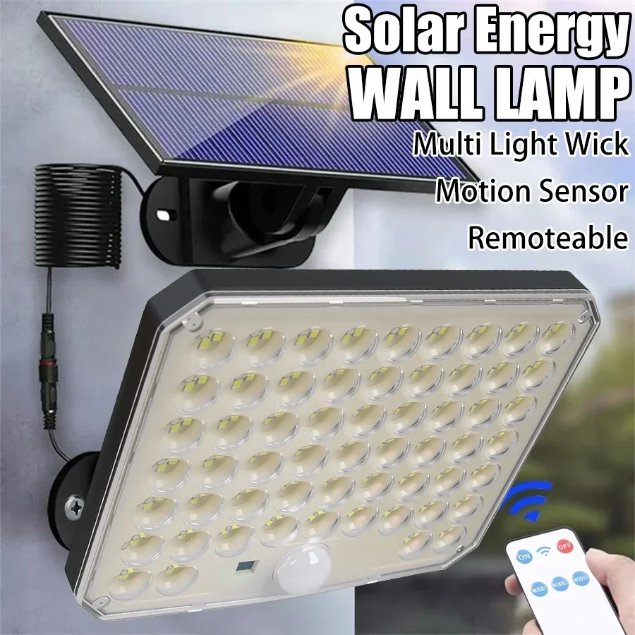 Outdoor 95/226/232 LED Solar Light Remote Control Sensor Street Light Solar Rechargeable Floodlight Garden Decorative Path Lamp