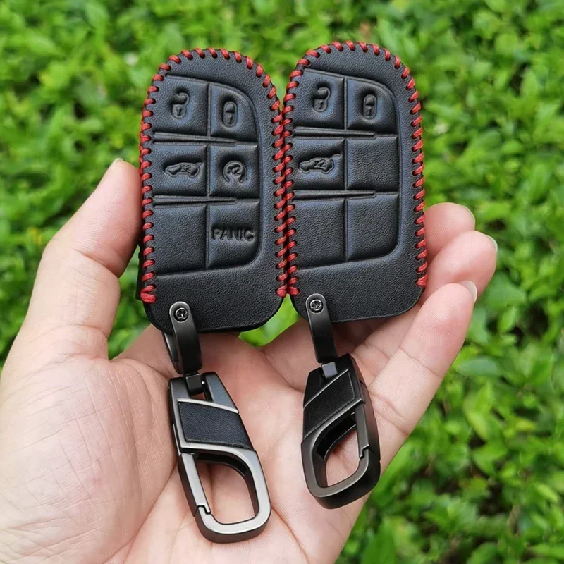 

Leather Car Key Cover Case Fob for Jeep Renegade Compass Grand Cherokee for Chrysler 300C Wrangler Dodge Car Accessaries