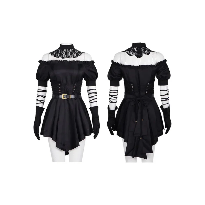 CyCosplay Grok AI Ani أزياء تنكرية داكن سايبر GF التأثيرية: Grok's Ani Gothic AI رفيق سبج زي قفازات تخزين Se