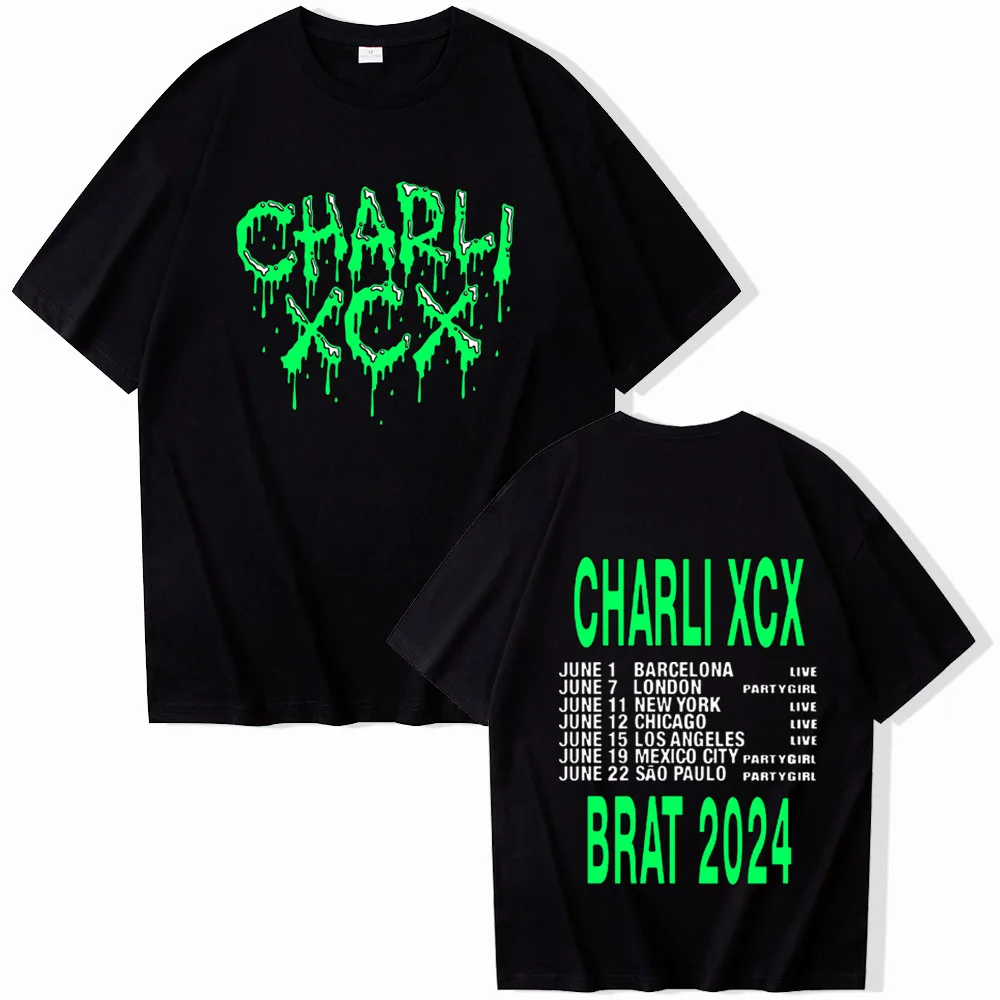 Charli Xcx Brat 2024 Short Sleeve T-shirt Harajuku O-neck Summer Casual Shirt