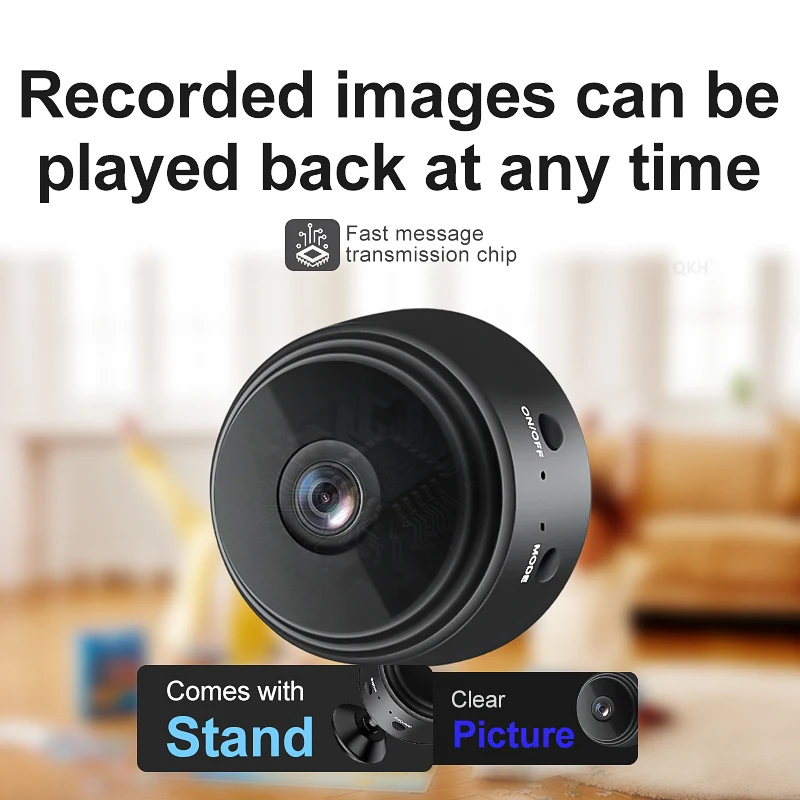 

HD Wireless Mini IP Camera, Indoor Outdoor Security Surveillance with Night Vision Baby Monitor Pet Camera