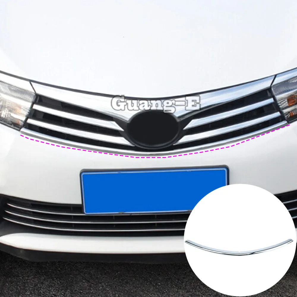 

Car Styling Cover Detector ABS Chrome Trim Front Stick Grid Grill Grille Hoods Frame For Toyota Corolla Altis 2014 2015 2016