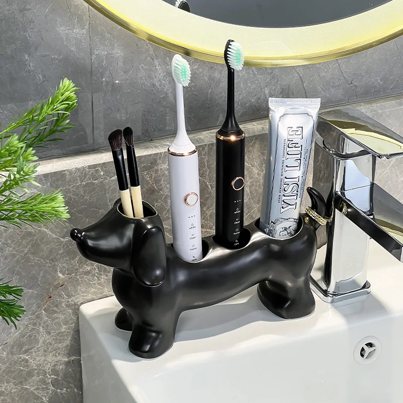 

Ceramic Electric Toothbrush Rack Storage Rack Washbasin Toothbrush Toothpaste Makeup Brush Storage Base Bracket