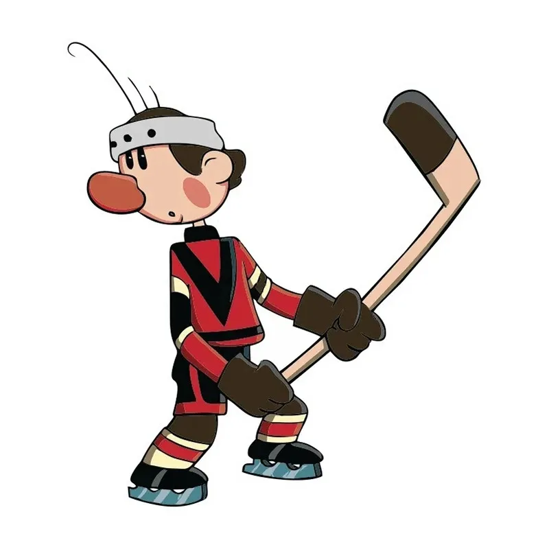 Various Sizes Personality  Decal Hockey Player  Waterproof Car Sticker on Motorcycle Laptop Decorative 13cm PVC KK