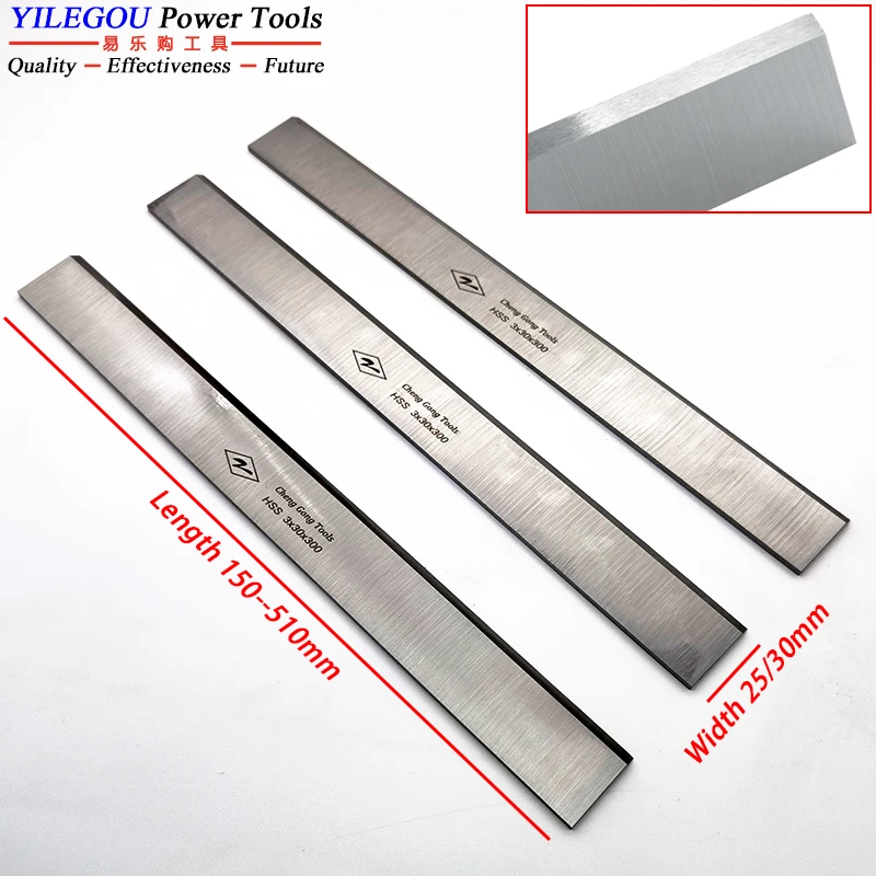

3Pcs 25mm 30mm HSS Woodworking Planer Blades. Length 150--510mm Planer Tools Cutting Hardwood 3x30x300mm Electric Planer Cutter.