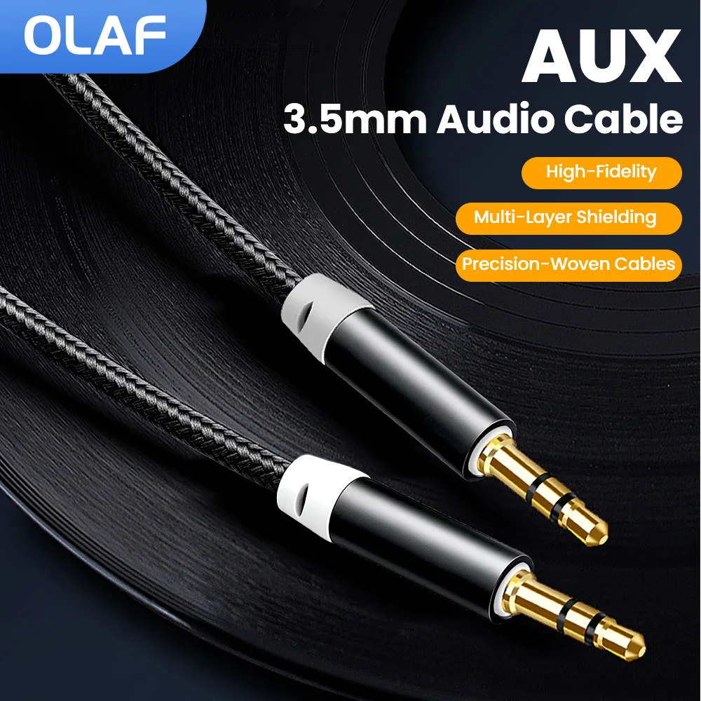 3,5-mm-AUX-Geflecht-Audiokabel Universelles 3,5-mm-Stecker-zu-3,5-mm-Buchse-Audio-Adapterkabel 1/1,5/2 m 3,5-mm-Kopfhörer-Konverterkabel