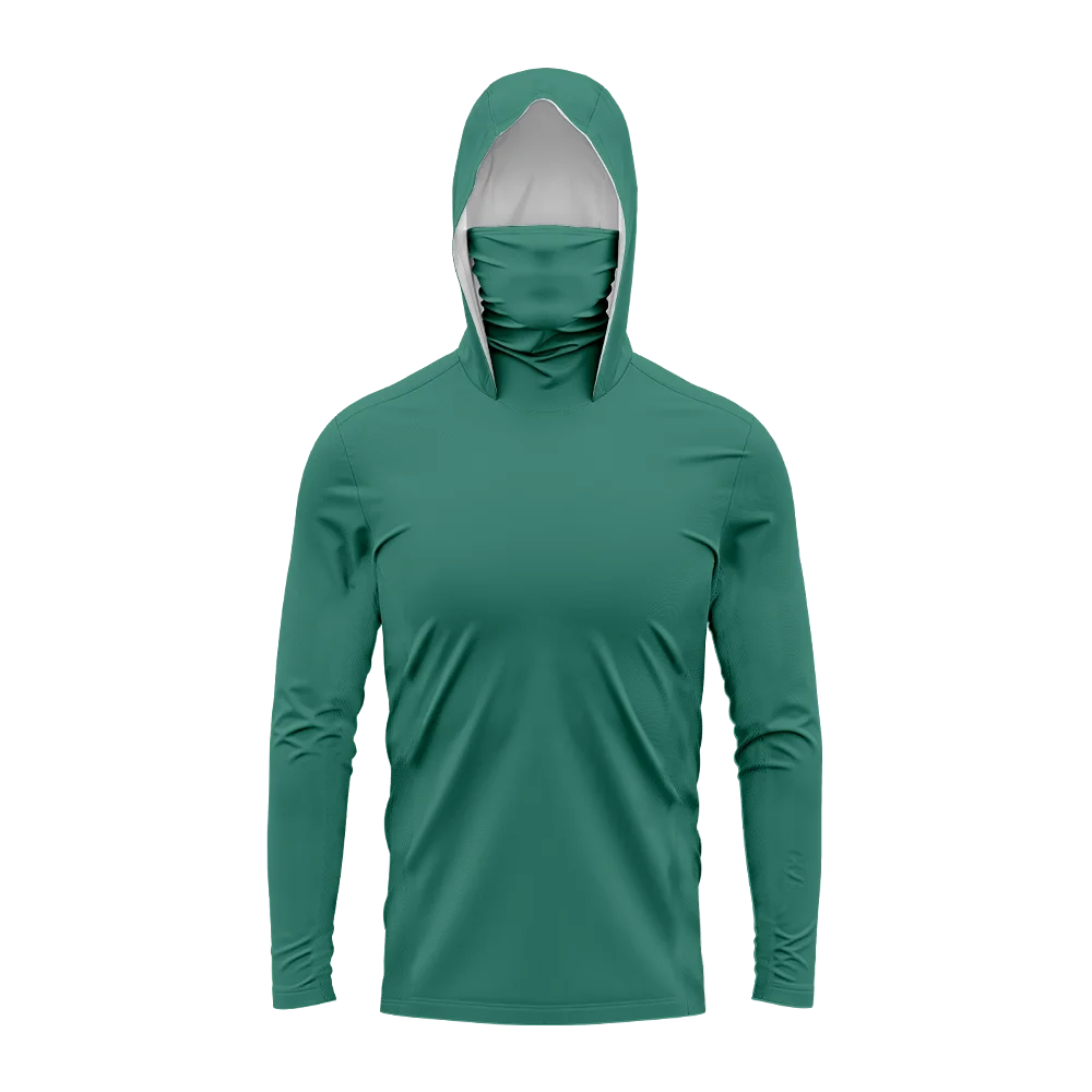 Herren UPF50+ Einfarbiger Angel-Hoodie mit integrierter Gesichtsmaske, leicht, langärmelig, schnelltrocknend, für Wandern und Bootfahren, in mehreren Farben – Detail 11