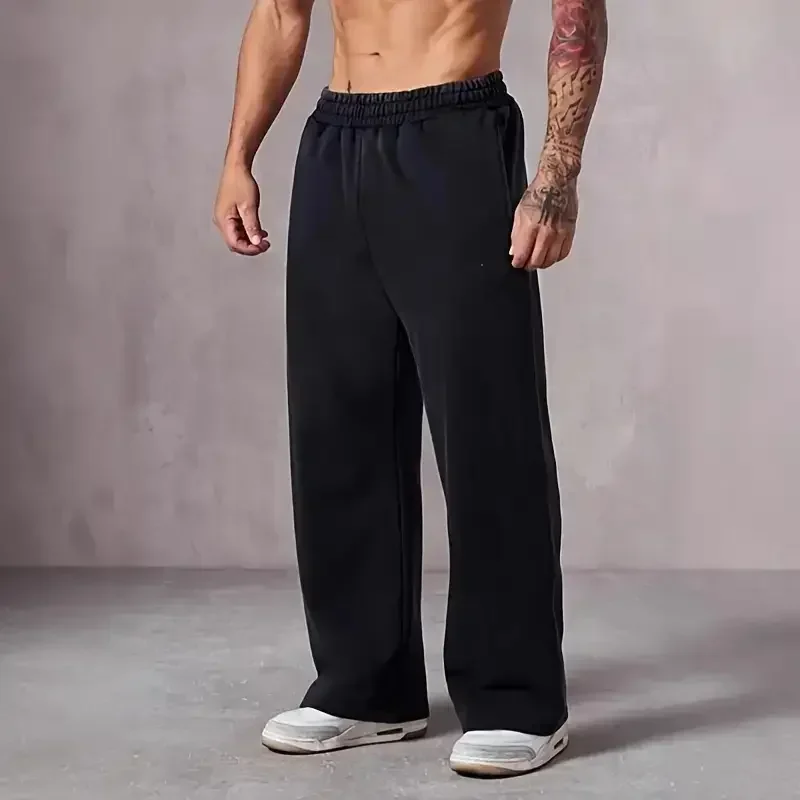 

Fashionable YA style straight leg sports pants for both men and women couple casual pants with simple and loose design