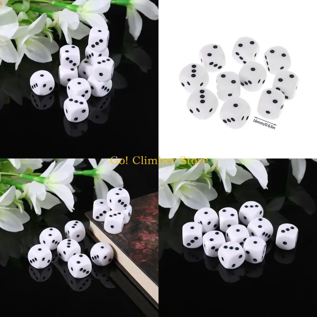 

Q84C 10Pcs 16mm D3 Six Sided Dices Beads For Dungeons & Dragon D&D RPG Poly Desktop f