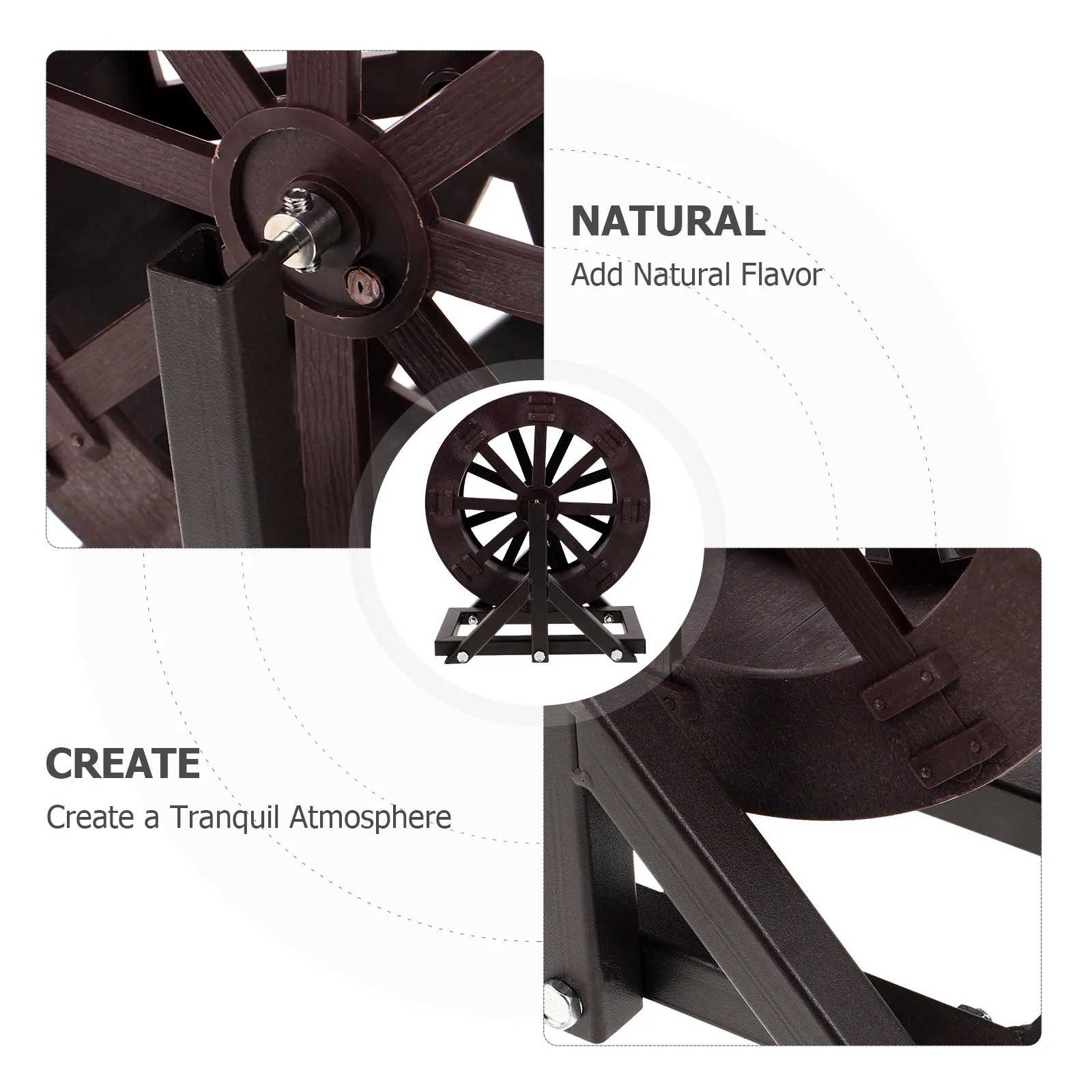 Aquarium Waterwheel Decor Miniature Rotating Water Wheel Plastic Simulation Water Mill Desktop Fountain Waterfall Feature