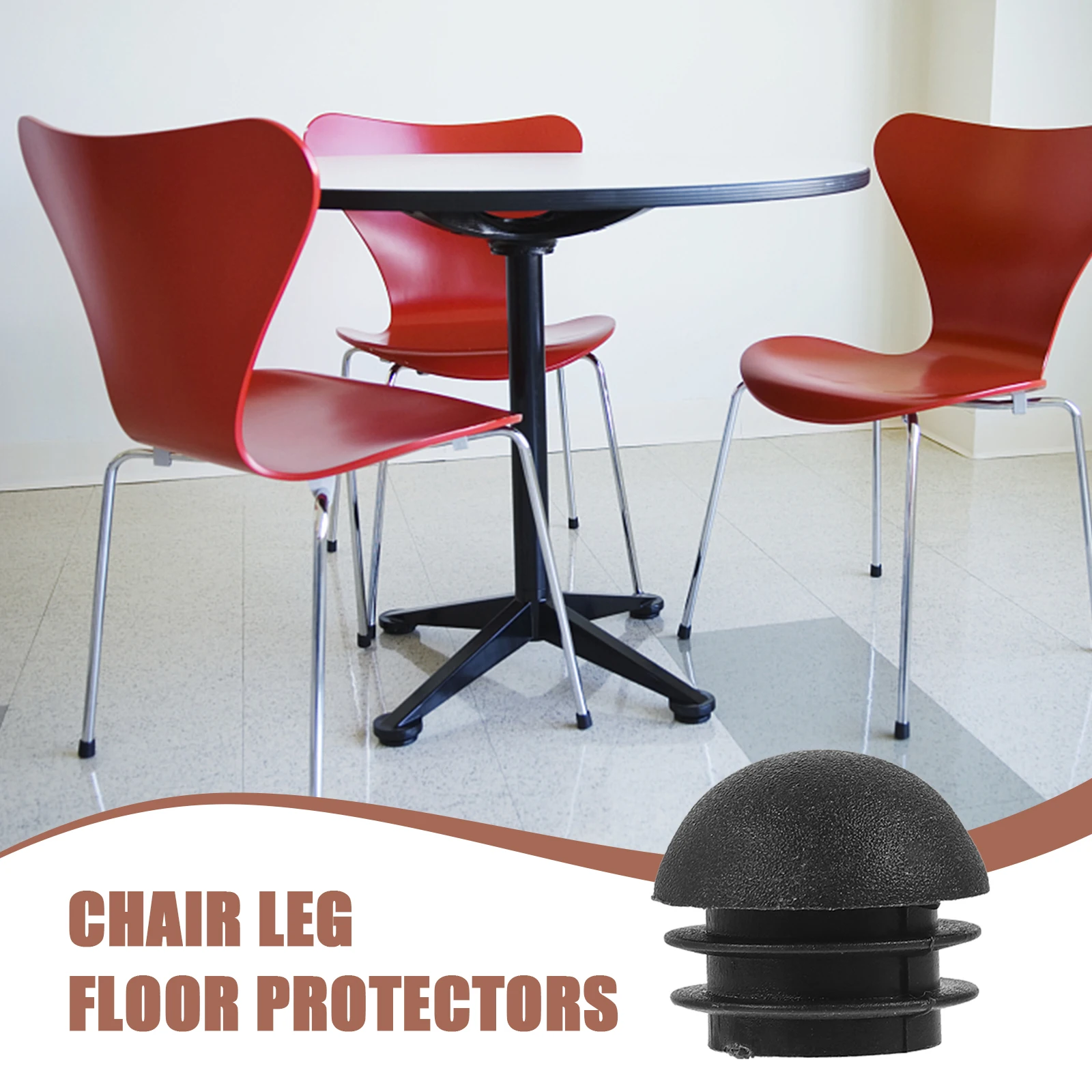 

20pcs Furniture Leg End Caps Thickened Chair Floor Protectors Non-Skid Chair Leg Covers for Tables Hardwood Floors Black