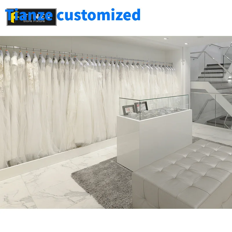 

（customized）Customized Design Bridal Shop Fittings Bridal Dresses Bridal Store Interior Display Furniture Factory Directly Sale