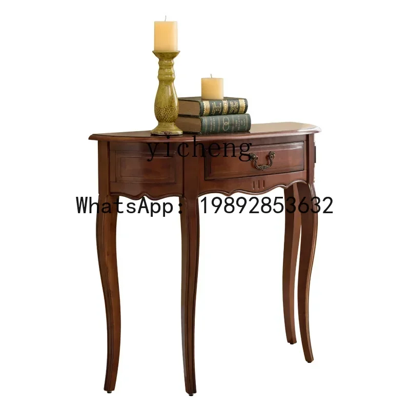 solid wood semicircular entrance table corridor simple counter foyer partition cabinet against the wall entrance table