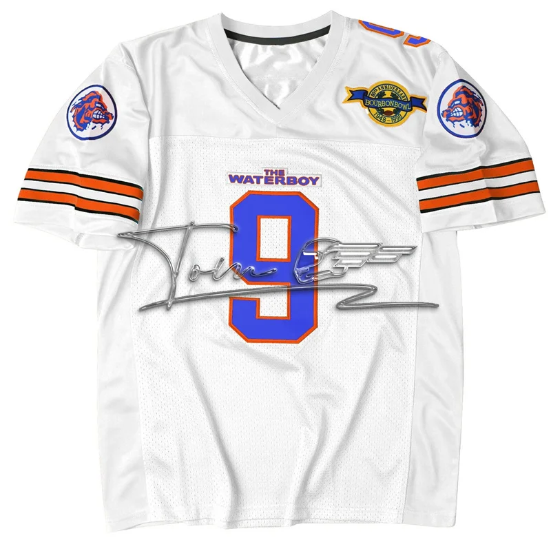 Plus Size American Football Jersey The Waterboy # 9 Bobby Boucher Adam Sandler 50th Anniversary T-Shirt Short Sleeve Sportswear