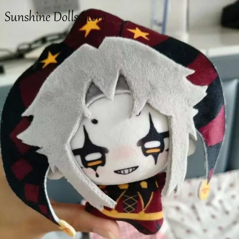 10CM 미니 인형 애니메이션 서커스 하레퀸 피에로 플러시 코스프레 귀여운 봉제 인형 바디 펜던트 키체인 소품 팬 장난감 크리스마스 선물