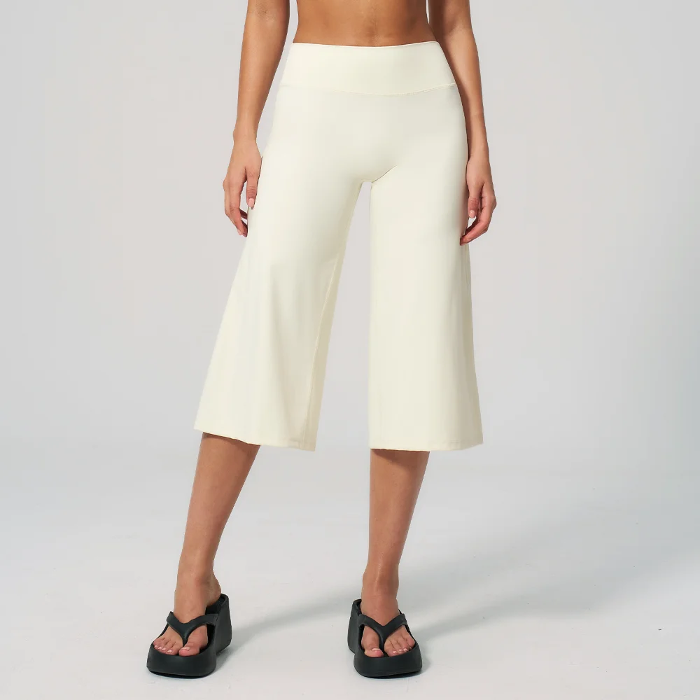 Yoga Clothes Mid Pants Women Wide Legs High Waist Fitness Pants Cycling Outdoor Leisure Sports Pants Quick Drying Wide-leg Pants image 2