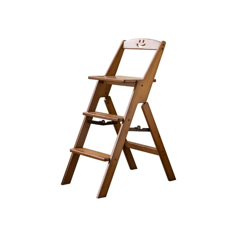 Foldable Multifunctional Ladder Stool Home Climbing Ladder Stool Dual-purpose Kitchen Climbing Stool Thickened Chair with Back