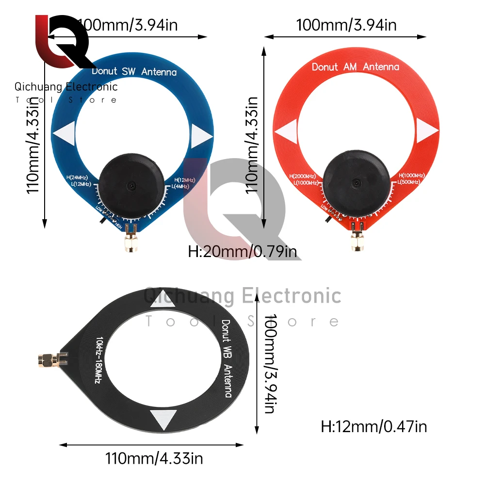 Transimpedance Amplifier Sweet Donut AM/SW/WB Antenna 10kHz-180MHz Mini Loop Antenna Module for Radio Walkie Talkie SDR