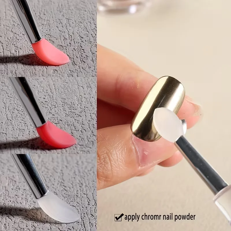 5-piece silicone nail art brush set, featuring multi-functional eyeshadow, lip color, glitter powder application and nail art to