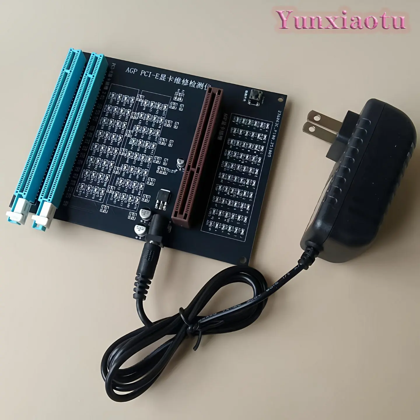 AGP PCI-E 16X Graphics Card Tester with LED Diagnostic Tool 12V Power Supply for Computer GPU Repair