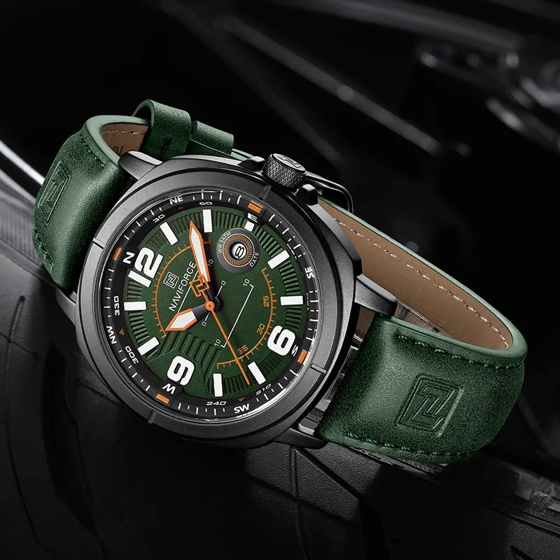 Men's Casual Quartz Watch, Waterproof Leather Strap