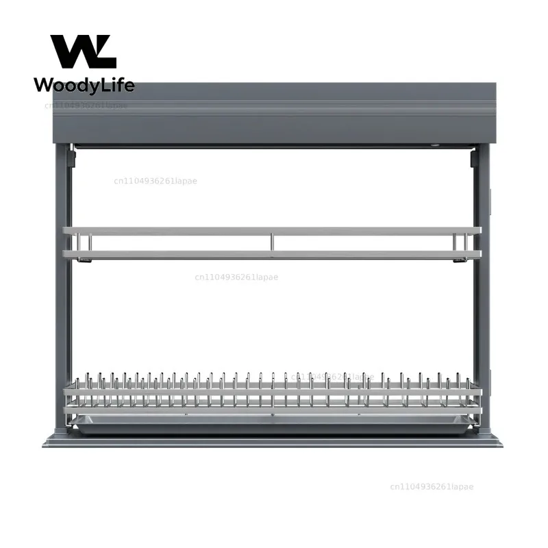 Angel Particle Smart Pull-down Cabinet Storage Box - Electric Kitchen Dish Rack, Tap Switch Upper Cabinet Pull-down Rack