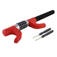 Car Steering Wheel Lock 5-Digit Universal Keyless Double Hook Lock Suitable For All Vehicles Trucks  SUV Car Red