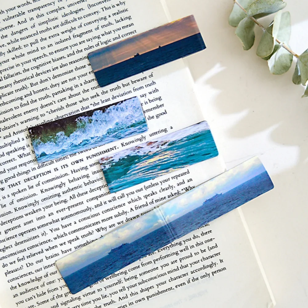 6 Style 4pcs/set Creative Magnetic Bookmarks Fantasy Clouds Magnet Page Markers Retro Literary Reading Marker