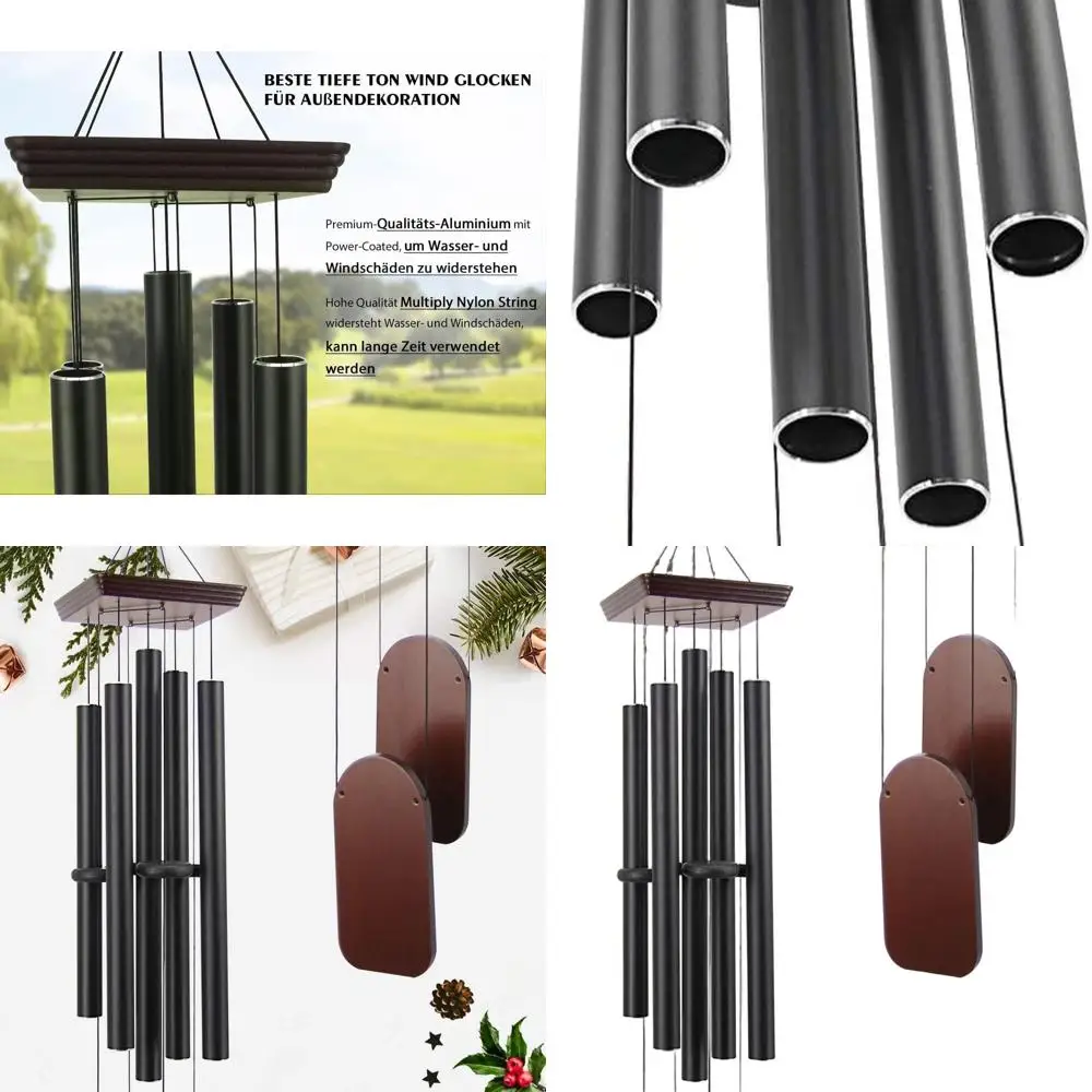 

48-Inch Outdoor Memorial Wind Chime with 5 Aluminum Tubes for Serene Tones, Suitable for Patio, Garden, and Yard