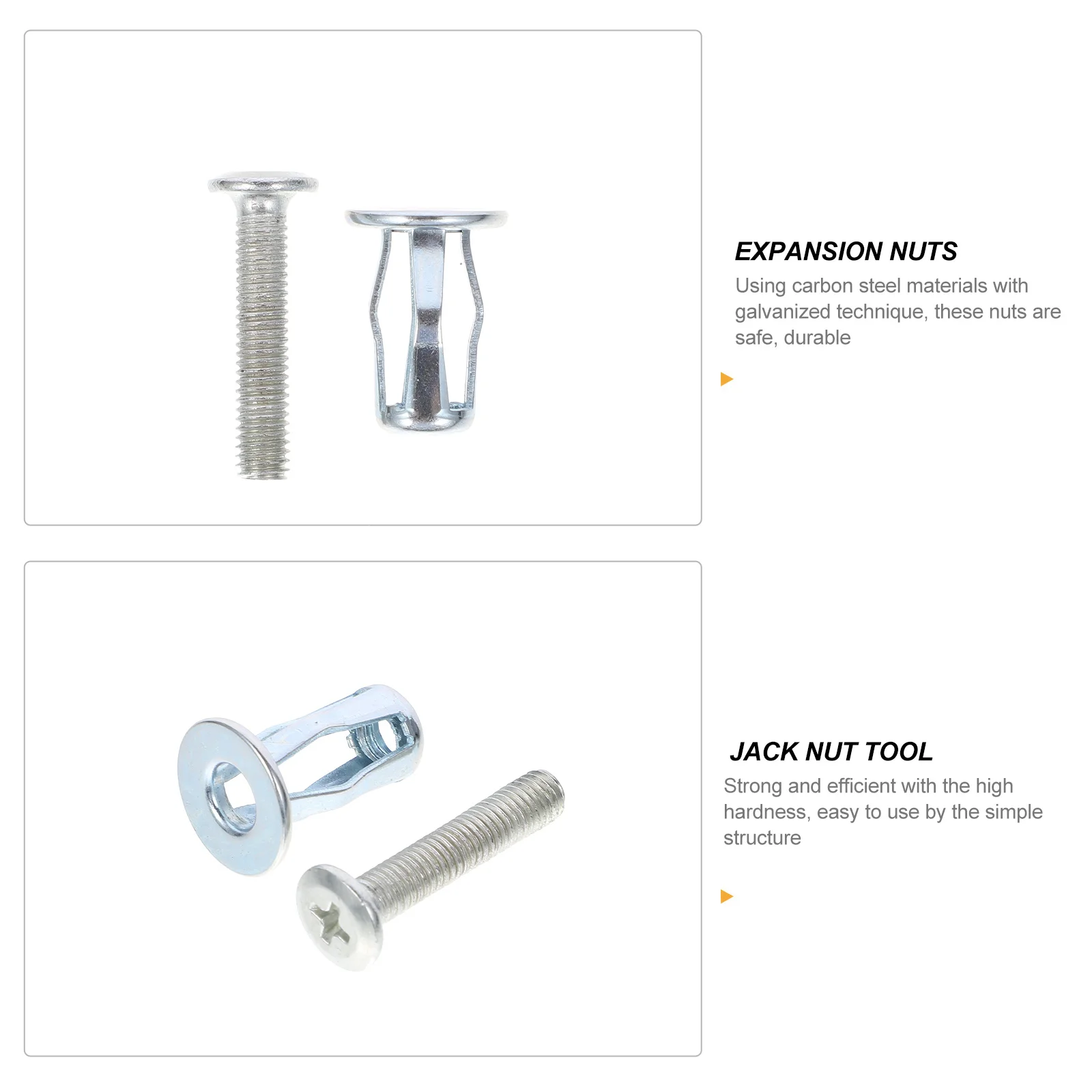 

15 pcs Expansion Nut Jack Nuts Galvanized Carbon Steel Fixing Dowels Threaded Screw Fasteners Spiral Lock Nuts For Hollow Wall
