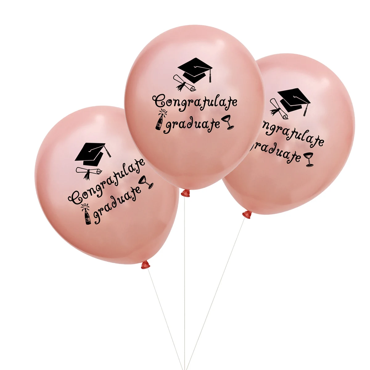 

20 pcs 12 Inch Graduation Balloons Congratulate Graduate Letter Rubber Party Decorations For School University Celebration Black