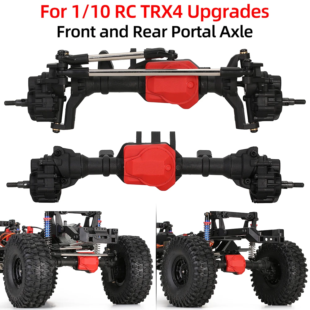 Osi RC Portal 1/10 Przednia i Tylna oś z mechanizmem różnicowym T-lock do Traxxas TRX-4 Oś RC Crawler Samochód Terenowy Części Zamienne