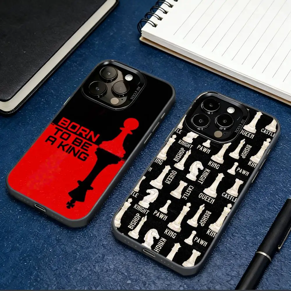 Chess Aesthetic Phone Case For iPhone 17,16,15,14,13,12,11 Plus,Pro Max,XS,Colorful Silver Black Cover