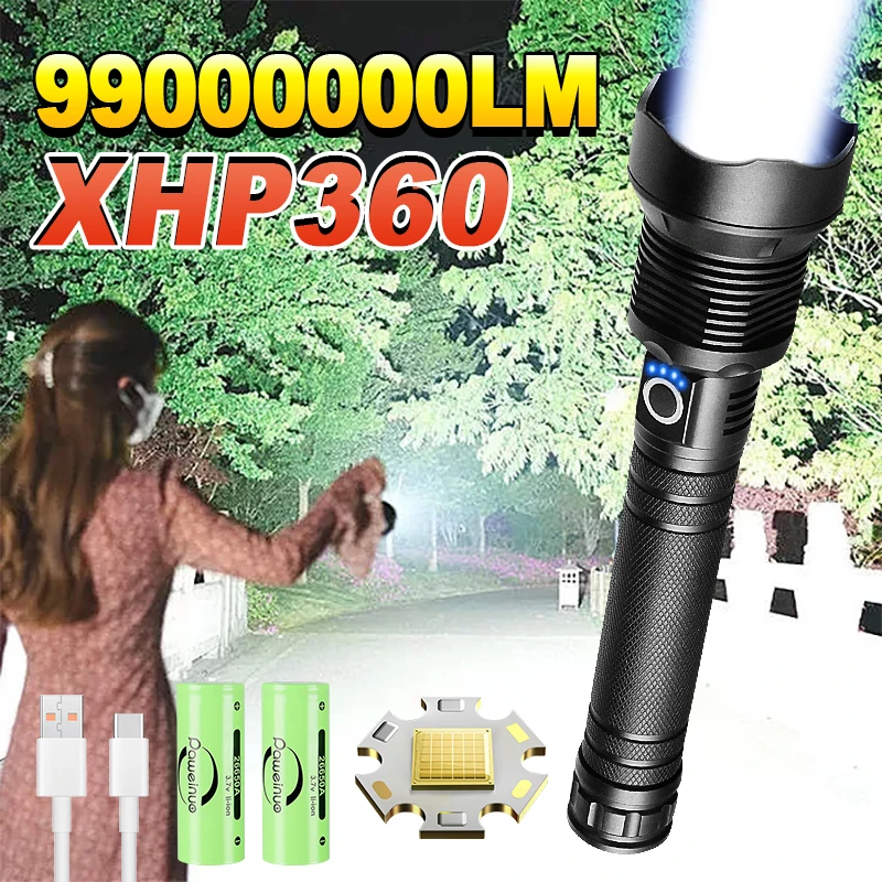 

XHP360 New Upgrade Flashlight Powerful Torch Light XHP90.2 High Powerful LED Flashlight 18650 USB Rechargeable Hand Lamp Lantern