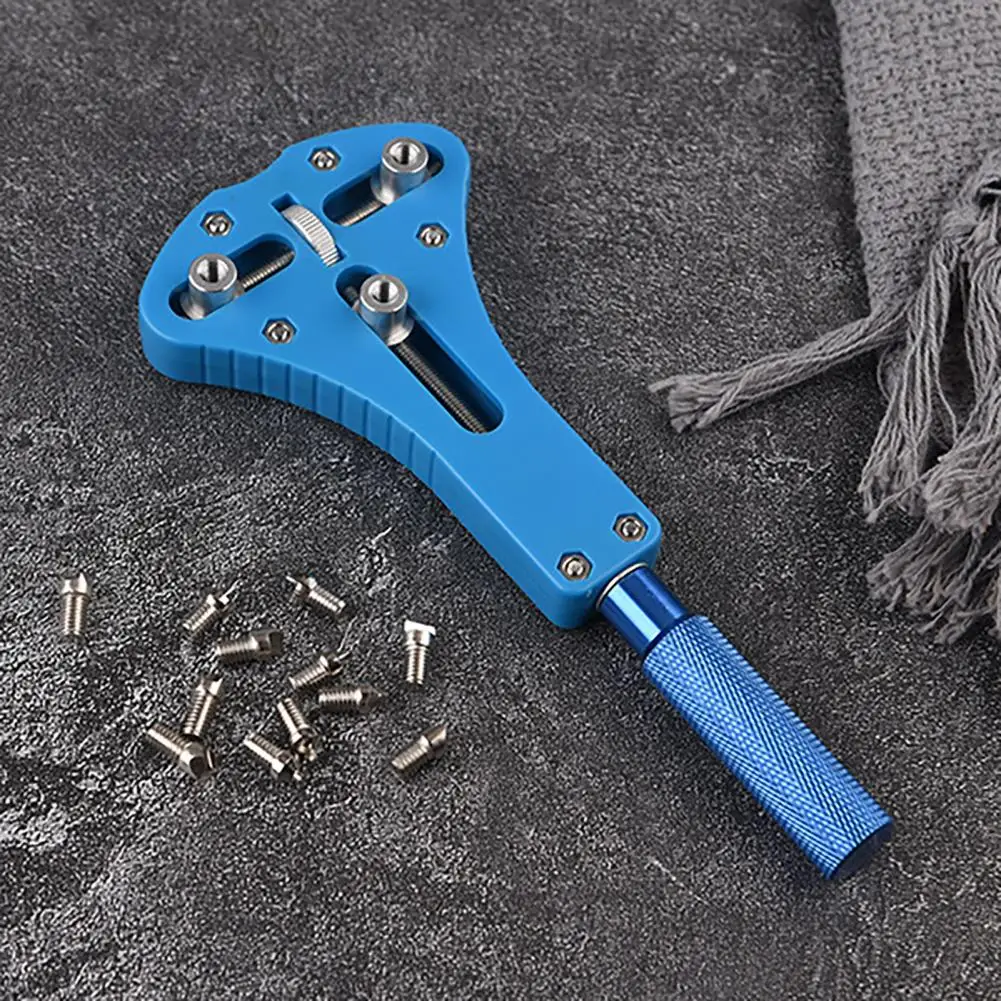 Watch Case Opener Tool Solid Adjustable 3 Claws DIY Watch Back Cover Remover Open Wrench for Battery Replacement