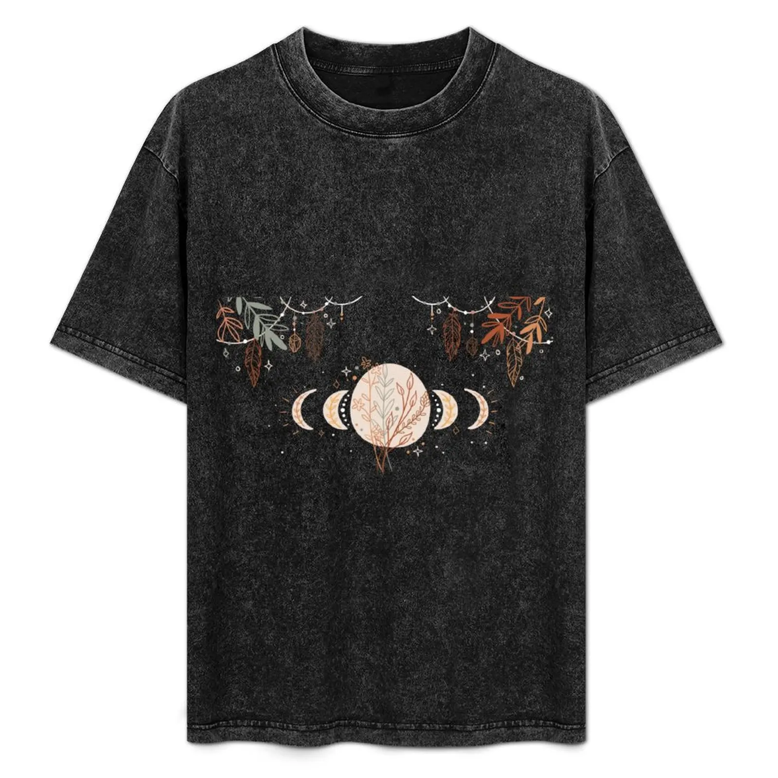 Lunar Phases: Floral & Feathers T-Shirt cute clothes vintage t shirts graphic shirts oversized t shirt men