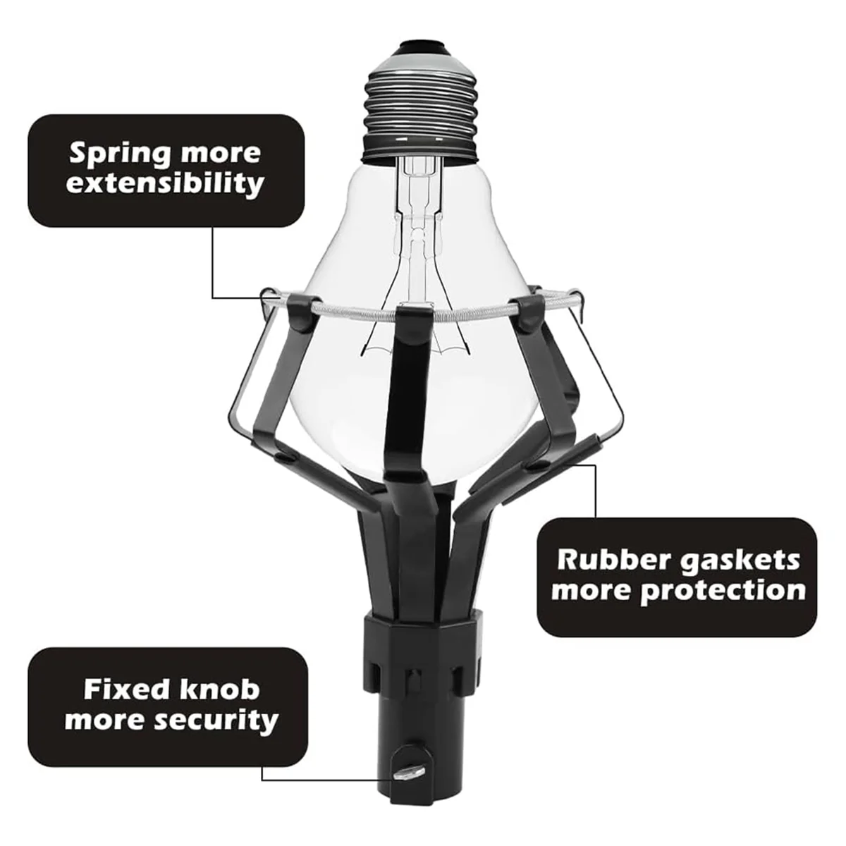 ABZV-3-13FT Assembled Light Bulb Changer for High Ceilings, Light Bulb Changer with Telescoping Pole,Baskets and Suction Cup