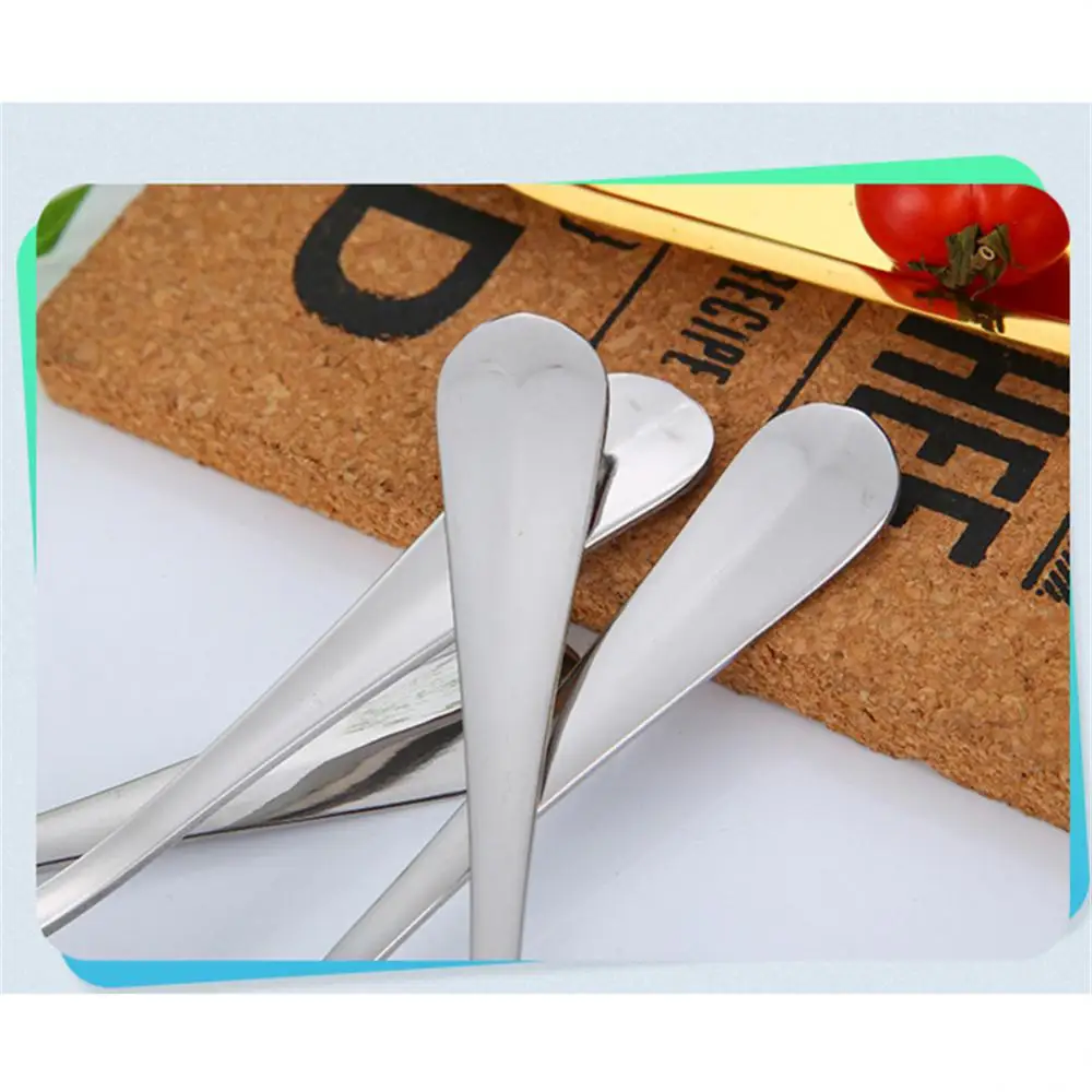 1/3/5PCS Tea Spoons Fruit Mud Sawtooth Home Stainless Steel Baby Food Supplement Tableware Serrated Spoon Practical Non-slip