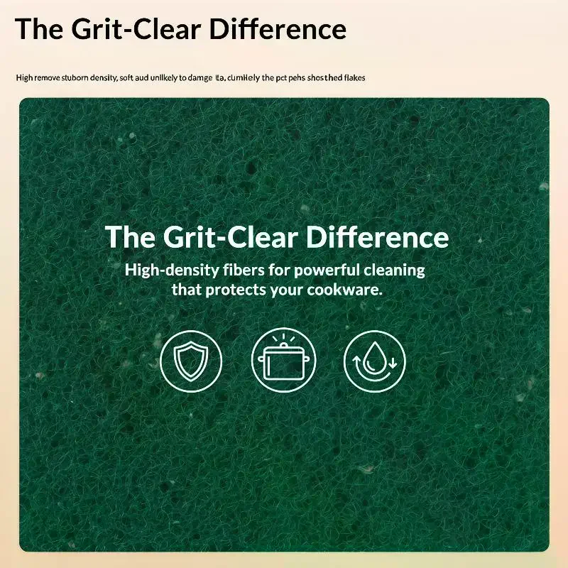 Scratch-Free Cleaning Pads 10 Pcs Grit-Free for Non-Stick Pans Use Practical Kitchen Helper